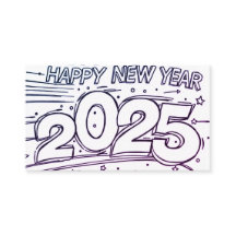 Tarjeta de color Feliz Año Nuevo 2025 DIY