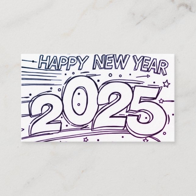 Visita Tarjeta de color Feliz Año Nuevo 2025 DIY (Anverso)