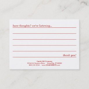 Visita tarjeta de comentarios de estilo emo