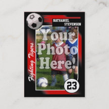 Tarjeta de comercio del fútbol, tamaño rojo de la