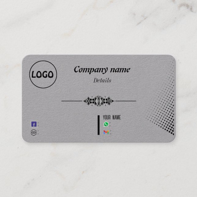 Visita tarjeta de compra de diseños exclusivos (Anverso)