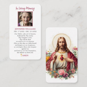 Visita Tarjeta de condolencias de oración del Sagrado Cor