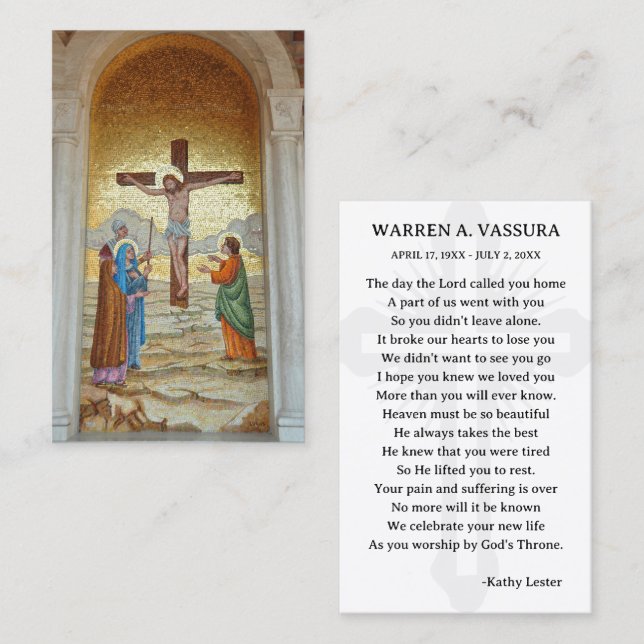 Visita Tarjeta de condolencias de oración fúnebre simple (Anverso / Reverso)