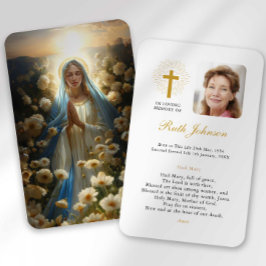 Visita Tarjeta de condolencias por funeral con oración de