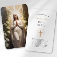 Tarjeta de condolencias por funeral con oración de