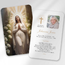 Tarjeta de condolencias por funeral con oración de