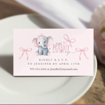 Tarjeta de confirmación de asistencia con elefante