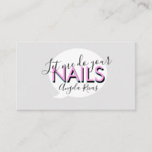 Tarjeta de cotización de salón de uñas rosa