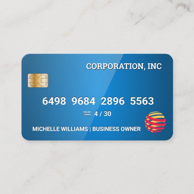 Visita Tarjeta de crédito | Azul brillante (Anverso)