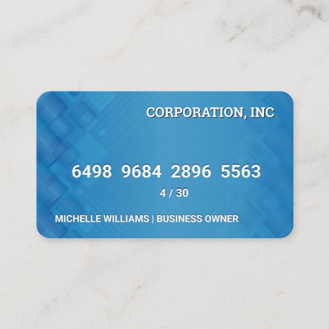 Visita Tarjeta de crédito | Capas geométricas azules (Anverso)