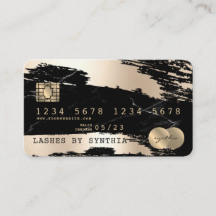 Visita Tarjeta de crédito con estilo Black Marble Gold