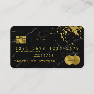 Visita Tarjeta de crédito con estilo Black Marble Gold