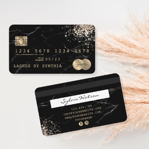 Visita Tarjeta de crédito con estilo Black Marble Gold