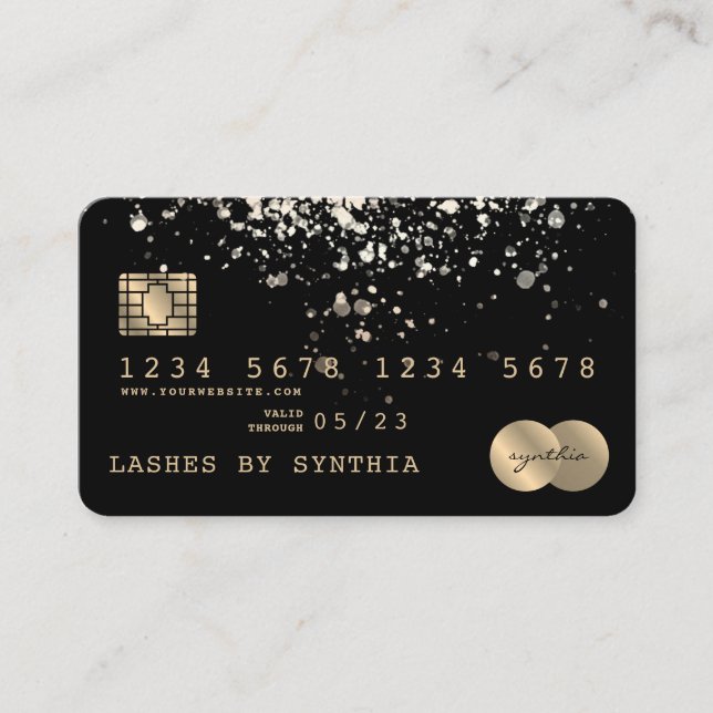 Visita Tarjeta de crédito con estilo Confetti de oro (Anverso)