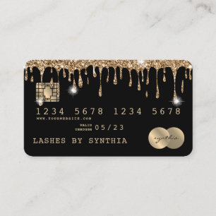 Visita Tarjeta de crédito con estilo Dripping Gold