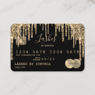 Visita Tarjeta de crédito con estilo Dripping Gold
