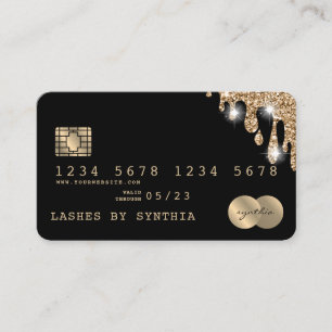 Visita Tarjeta de crédito con estilo Dripping Gold