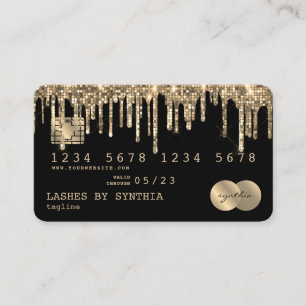 Visita Tarjeta de crédito con estilo Dripping Gold