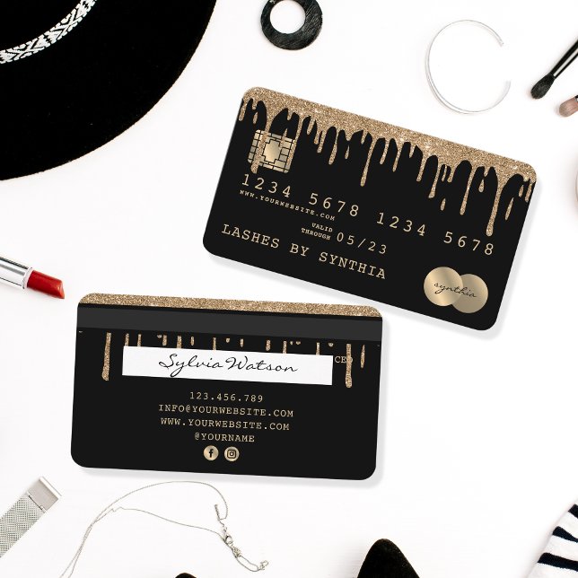 Visita Tarjeta de crédito con estilo Dripping Gold (Subido por el creador)