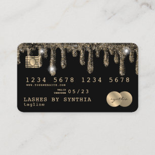 Visita Tarjeta de crédito con estilo Dripping Gold