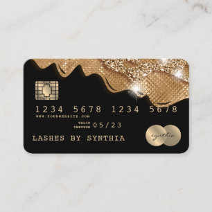 Visita Tarjeta de crédito con estilo Dripping Gold