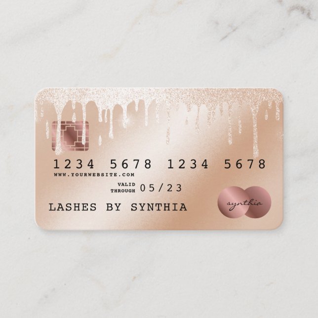 Visita Tarjeta de crédito con estilo Dripping Gold (Anverso)