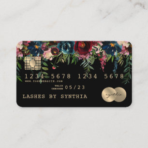 Visita Tarjeta de crédito con estilo Dripping Gold Floral
