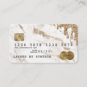 Visita Tarjeta de crédito con estilo Dripping Gold Marble