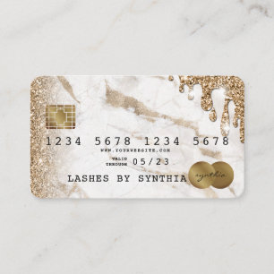 Visita Tarjeta de crédito con estilo Dripping Gold Marble
