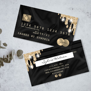 Visita Tarjeta de crédito con estilo Dripping Gold Silk