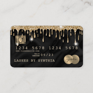 Visita Tarjeta de crédito con estilo Dripping Gold Silk
