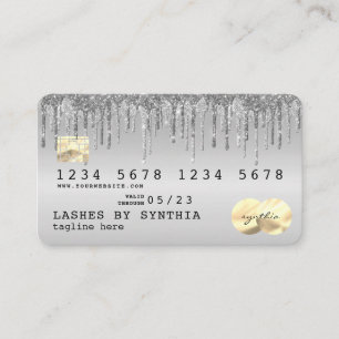 Visita Tarjeta de crédito con estilo Dripping Silver Leal