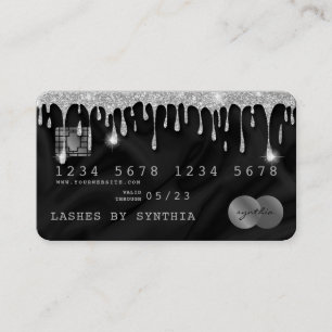 Visita Tarjeta de crédito con estilo Dripping Silver Silk