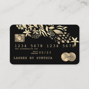 Visita Tarjeta de crédito con estilo Floral Gold