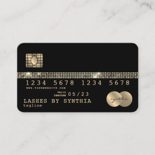 Visita Tarjeta de crédito con estilo oro y negro