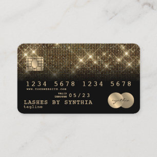 Visita Tarjeta de crédito con estilo oro y negro