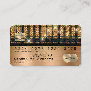 Visita Tarjeta de crédito con estilo oro y negro