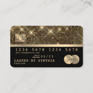 Visita Tarjeta de crédito con estilo oro y negro