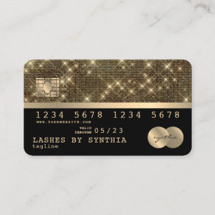 Visita Tarjeta de crédito con estilo oro y negro