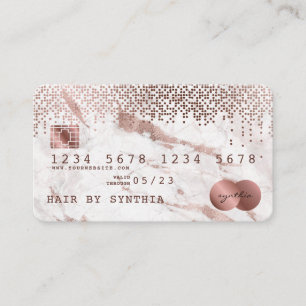Visita Tarjeta de crédito con estilo Rosa de oro Mármol y