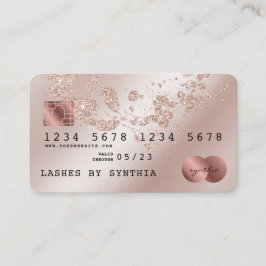 Visita Tarjeta de crédito con estilo Rosa dorado Glitteri