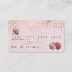 Visita Tarjeta de crédito con estilo Rosa Gold Confetti
