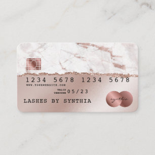 Visita Tarjeta de crédito con estilo Rosa Gold Dripping G