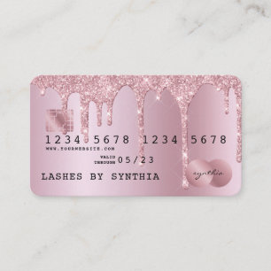 Visita Tarjeta de crédito con estilo Rosa Gold Dripping G