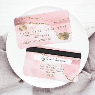 Visita Tarjeta de crédito con estilo Rubor Pink Agate