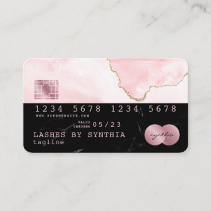 Visita Tarjeta de crédito con forma de aguijón rosa negro