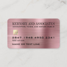 Tarjeta de Crédito de estilo metálico rosa profesi