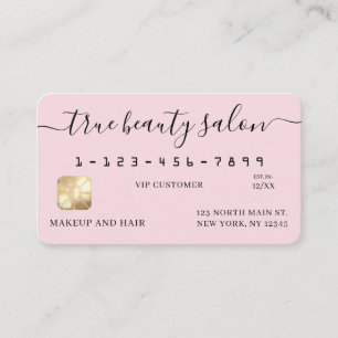 Visita Tarjeta de crédito de firma de oro rosa simple