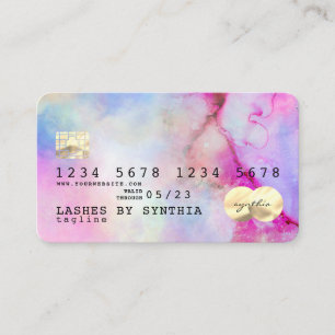 Visita Tarjeta de crédito de la acuarela de Unicorn