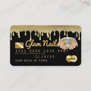 Visita Tarjeta de crédito de Nail Technician Gold Purpur